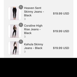3 Black high waisted/high rise FASHION NOVA JEANS